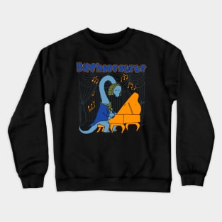 Cute Dinosaur  Musician Composer Bach Brachiosaurus Playing Piano Classical Music Crewneck Sweatshirt